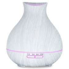 Aromatherapy Essential Oil Diffuser 550ml 12 Hours White Wood Grain Aroma Dif...