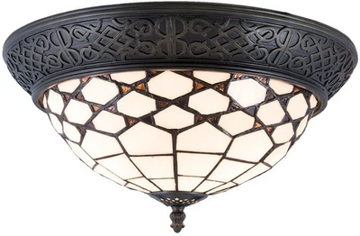 Deckenleuchte Tiffany Clayre & Eef 5LL-5891 - Ø 38x19 cm / E14/Max. 2x40 Watt we - Bild 1 von 4