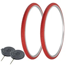PRO+ TIRES 700 x 28 Red G-5013 W/ HEAVYDUTY TUBES 60mm Presta Valve
