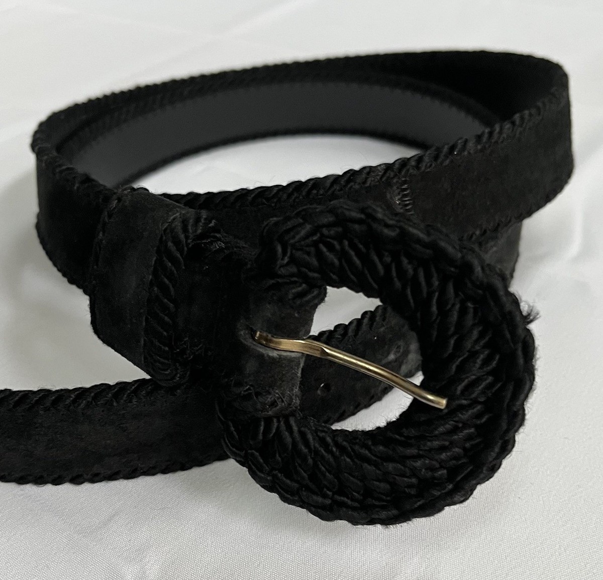 RJ Graziano Adjustable Back Suede Velvet Jeweled Belt Size M/L VINTAGE Deadstock Vintage suede belt size S main image 3