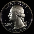 1976 S Washington Gem Proof 40 % Bicentennial Quarter. Lot # 9061-8-008