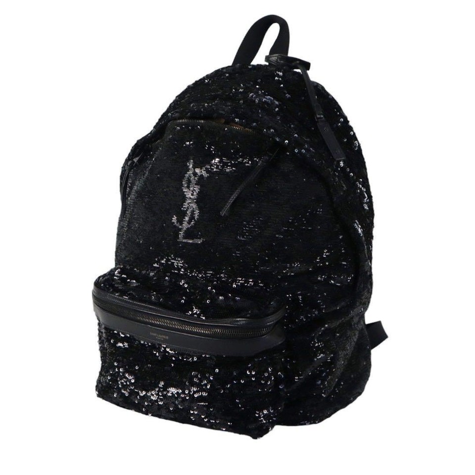 Saint Laurent Paris Logo Sequins Backpack Women Luxury Classic Elegant Paris