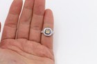 18k  Yellow Diamond Ring Solid Gold Cocktail Blue Sapphire Art Deco (#25)0.49ct — photo 9
