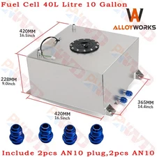40L Litre 10 Gallon Aluminum Fuel Surge Cell Tank w/Cap Plug Sensor Foam Inside