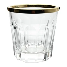 1990s Ralph Lauren “Edward, Gold” Crystal Champagne Ice Bucket 6 1/2” Signed