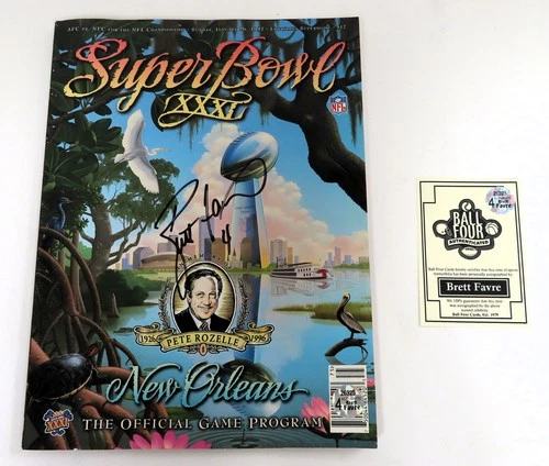 BRETT FAVRE Signed/Autographed Super Bowl XXXL Souvenir Program w/FAVRE 4 COA