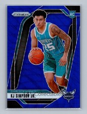 2024-25 Panini Prizm #247 KJ Simpson Jr. Prizms Wave Blue #/125