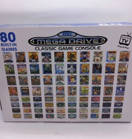 At Games Sega Mega Drive Mini Classic Console with 80 Built-In Games and 2 Pads