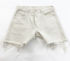 Levi  s 501 Shorts Women  s Size 30 Ivory Cut Off Denim Jean