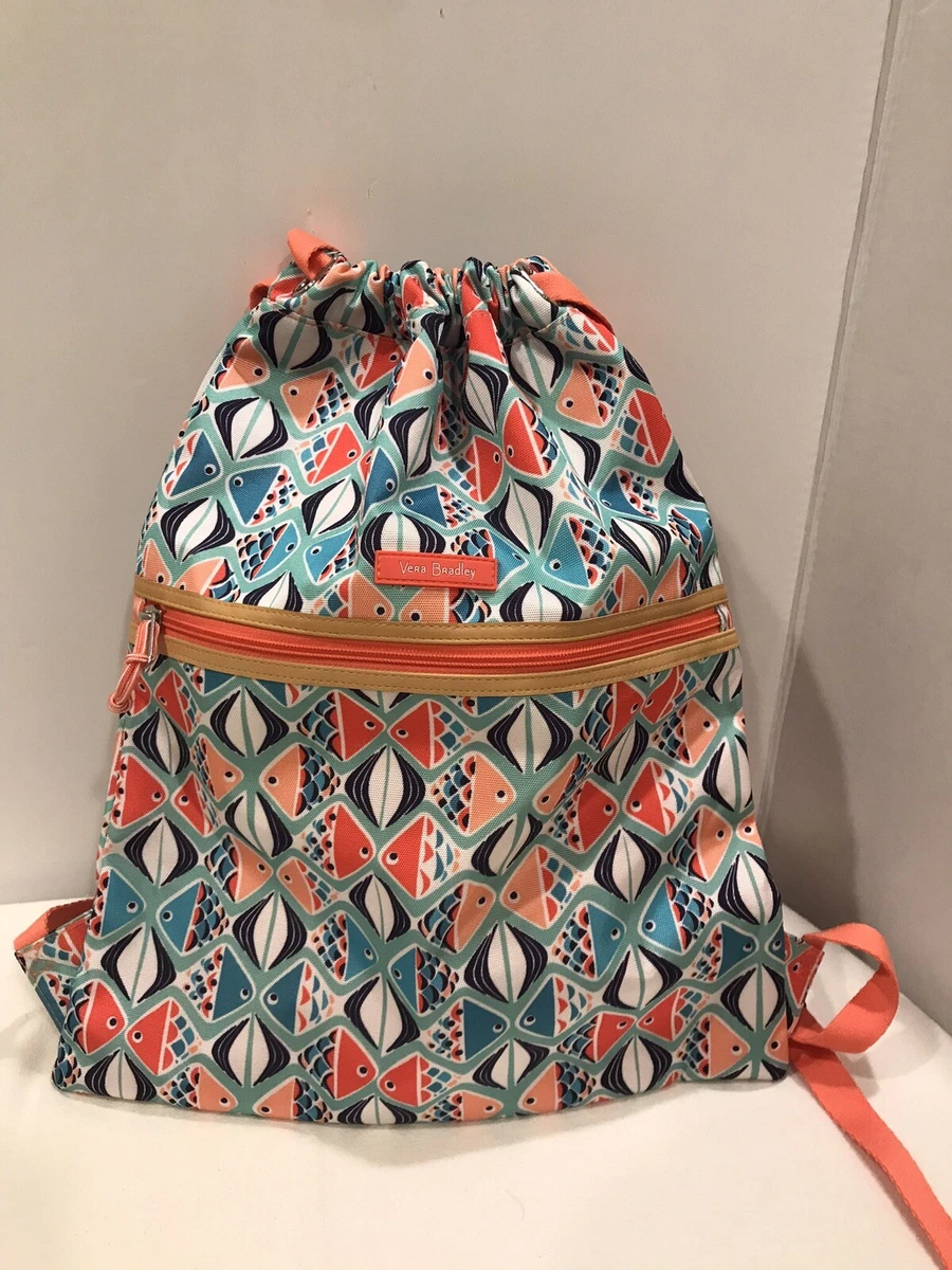 Vera Bradley Lighten Up Drawstring Backpack, Go Fish