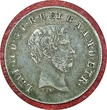 TUSCANY ITALY ~ 1857 PAOLO ~ BEAUTIFUL ORIGINAL COLOR EXTREMELY FINE COIN