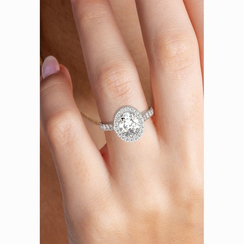 IGI, D/VS1, 3CT Solitaire Lab-Grown Oval Diamond Engagement Ring, 950 Platinum - 第 9/24 張圖片