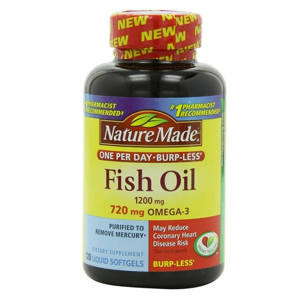 Nature Made Burpless One per Day Fish Oil 1200mg 720 MG Omega3 120