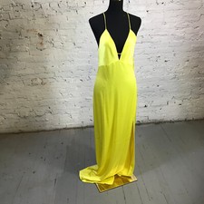 Alice + Olivia Dress Womens 10 Yellow Dakota Bias Slip Gown Maxi Casual Ladies