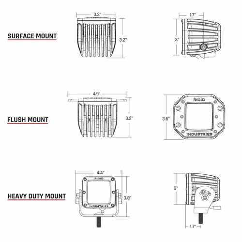 RIGID Industries D-Series PRO Hybrid-Diffused LED - Pair - White - 602513 - Picture 2 of 3