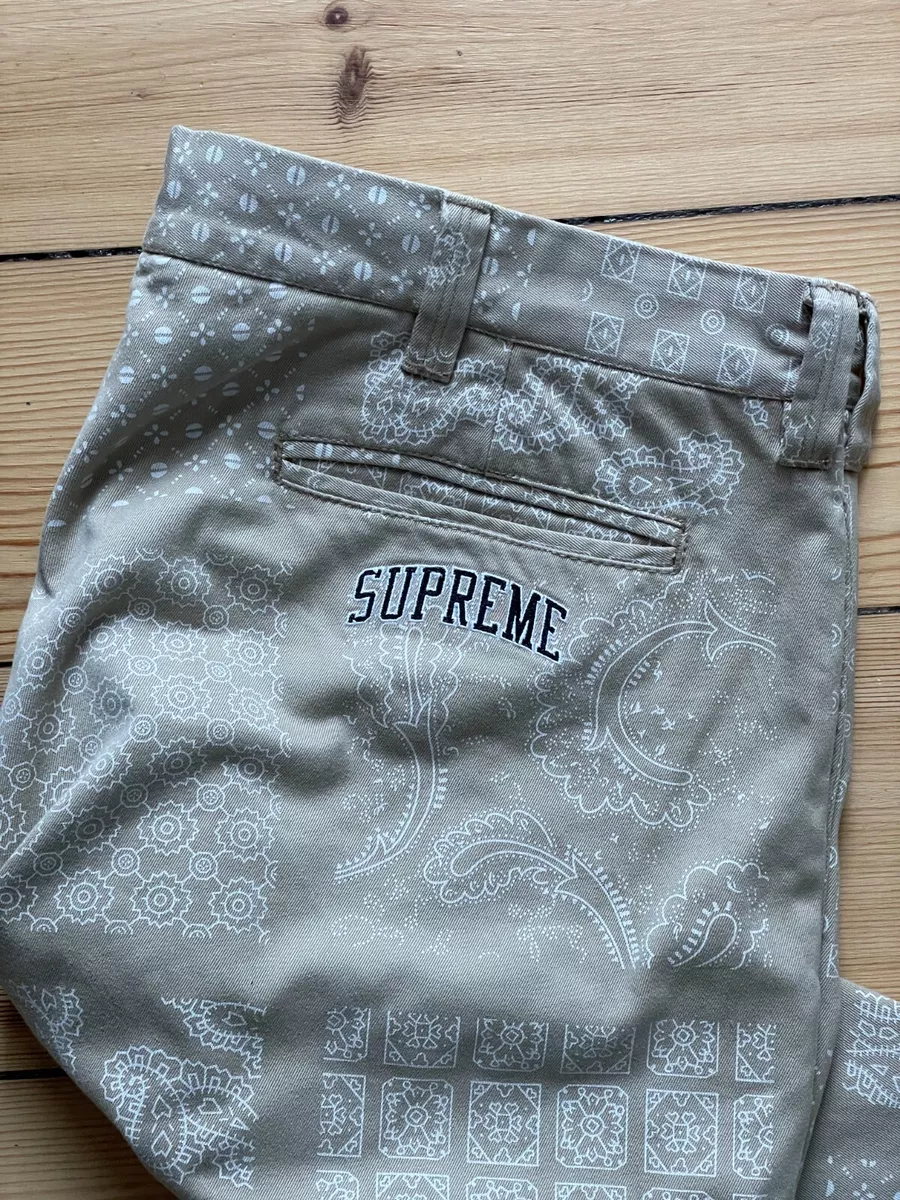 チノパン即発送　Supreme Paisley Grid Chino Pant 32