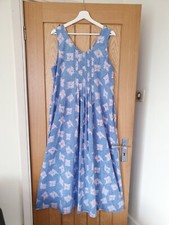 vtg anohki hippy block print indian cotton smock dress tunic arty ethnic s m l