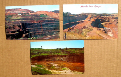 Mesabi Iron Range Minnesota MN Ore Hull Rust Vtg Lot of 3 Postcards Unused