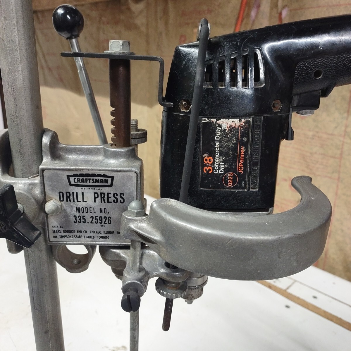 Vintage Sears Craftsman Drill Press Stand 335.25926 + Working Electric