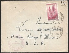 (BL) Francia 1958 Cubierta Militar Canc POSTEX AUX ARMEES