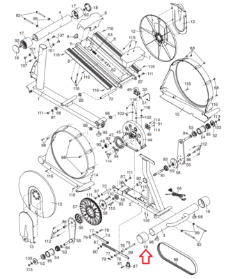 NoridcTrack Gold's Gym Proform FreeMotion Elliptical Rear Wheel
