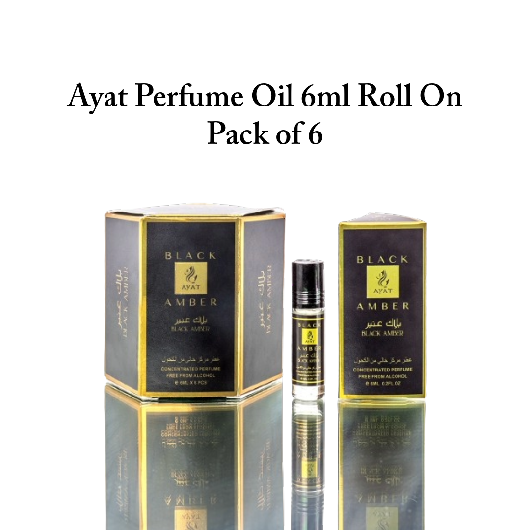 Ayat Black Amber 6ml Alcohol Free Roll Perfume Oil Pack of UK