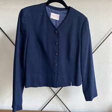 Vintage Pendleton navy blue 100 virgin wool cropped blazer, ladies' 12 Petite