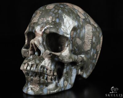 Huge 4.8'' Que Sera Stone Llanite Carved Crystal Skull,Super Realistic, Healing