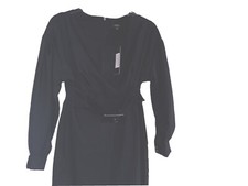 Black Oversized Belted Mini Dress- Boohoo Premium size 12. Brand New