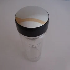 GNJOY YOU LIFE YES WATER Art Deco Design Glass Container Bottle N3984