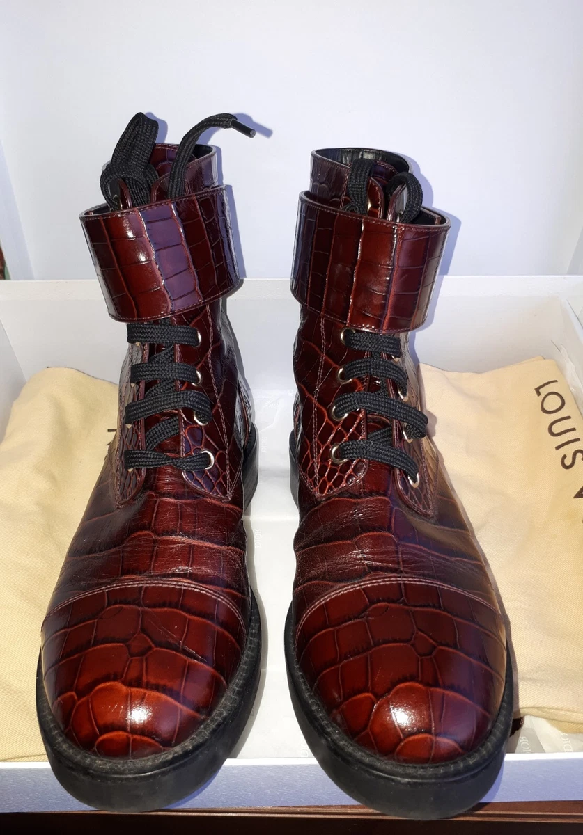 Louis vuitton red best sale boots