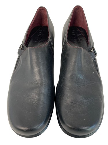 Vintage Clarks Leather Black Shoe Stretch Comfort Size 6.5M 73645 Slip On 7959 - Picture 8 of 9