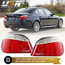 OE Facelift Style Red/Clear LED Tail Lights For 04-10 BMW E60 5 SERIES 4D SEDAN