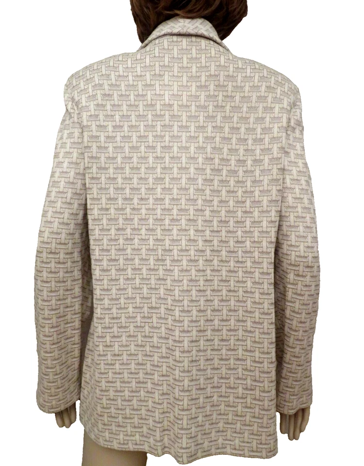 St John Collection Marie Gray Women's Sz 14 Novelty Knit Blazer Jacket Coat NWT - Image 2 of 4