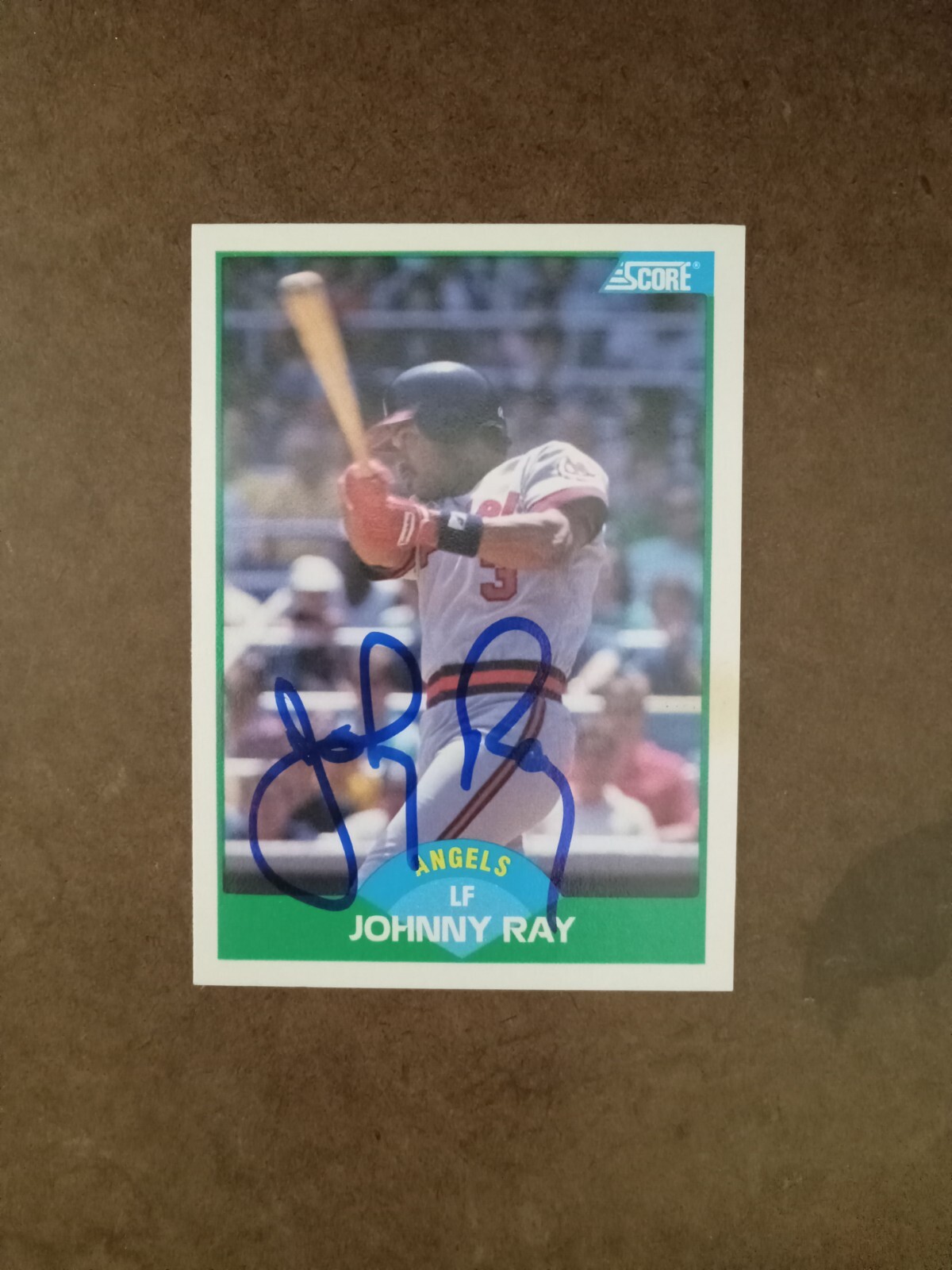 JOHNNY RAY 1989 SCORE #14 AUTOGRAPHED SIGNED CARD CALIFORNIA ANGELS