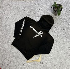 Vintage 2004 Rammstein Reise Reise Rock Band Men  s Black Retro Hoodie Size XL