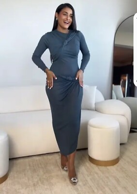 knotted asymmetric dress zw collection Zara With Knots Blue Grey XL 8686/244 for sale online Ebay