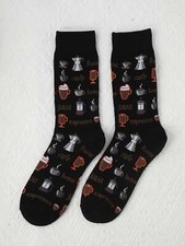 Coffee Pattern Crew Socks for Men Fun Socks Funky Socks Novelty Socks