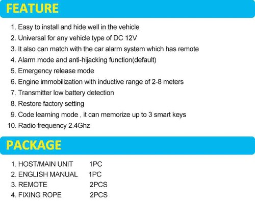 Car Wireless Immobilizer Auto Unlock & Engine Lock Anti - Hijacking Intelligent - Picture 5 of 9
