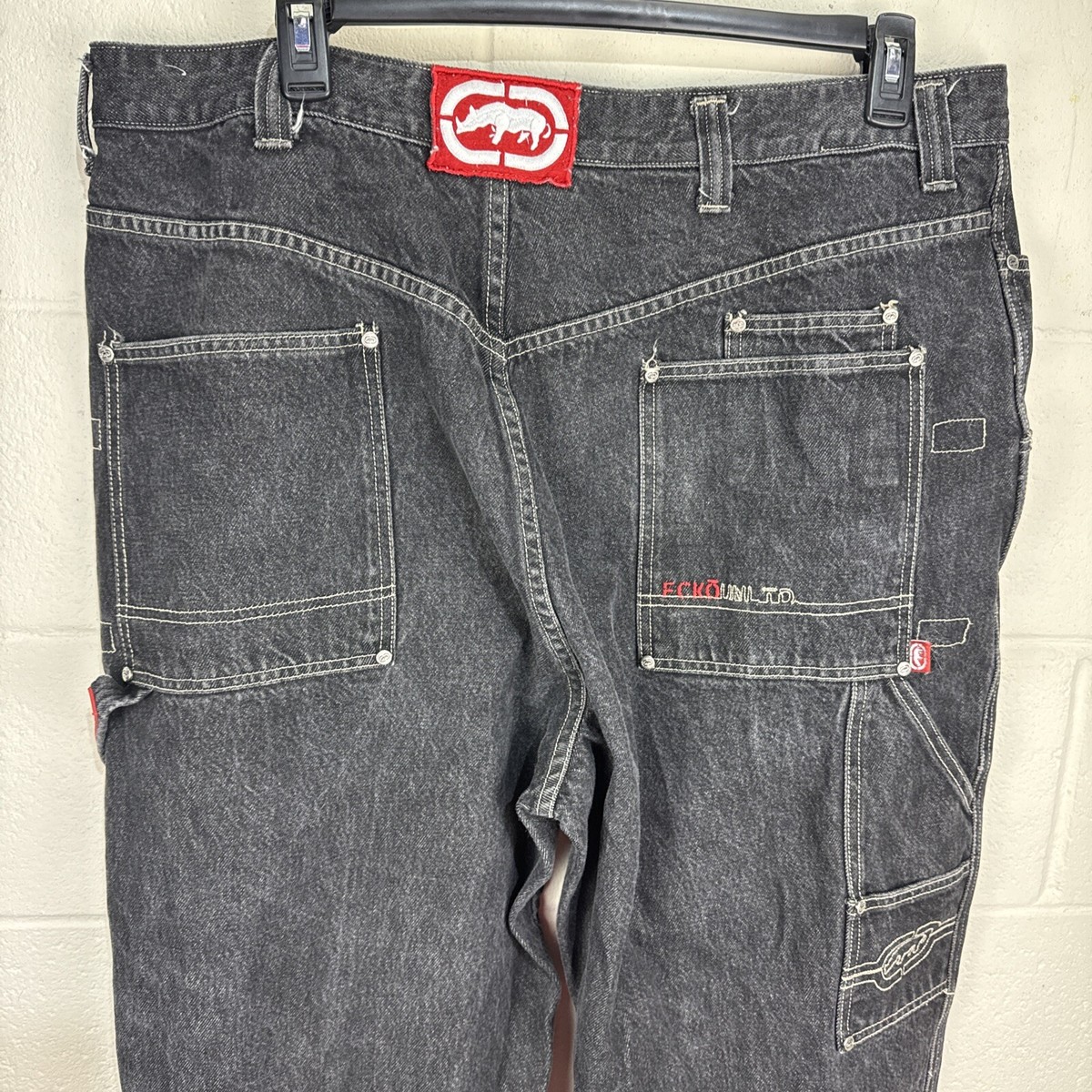 Vintage Ecko Unltd Jeans Men's Size 42X34 Black Denim Baggy Y2K
