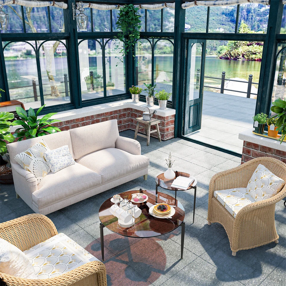 Mesa de centro moderna mesa auxiliar redonda de vidrio mesa de acento para decoración del hogar de café Foto 2 de 4