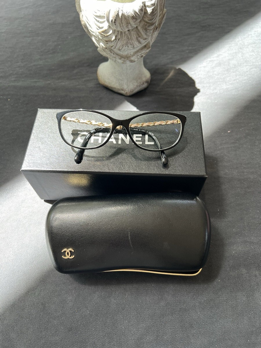 CHANEL 3221-Q C.501 53-15 135 Beige Leather Glasses Frames CHANEL 3221-Q C.501 53-15 135 Beige Leather Glasses Frames