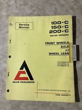 Allis Chalmers 100C, 150C, 200C ruedas delanteras niveladora, eje, manual de servicio inclinado
