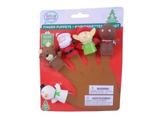 Christmas Finger Puppets 5 Santa Elf Elves Reindeer Snowman Gingerbread Man NEW