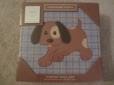   NEW Kenneth Brown Handsome Puppy Canvas Wall Art Limited Edition 2-Pack 63110