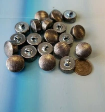 Metal Shank Buttons, Silver Color, With Design. Pkg. of 20