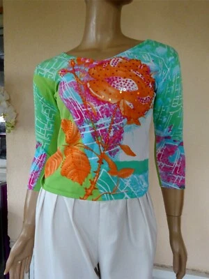 TOP HAUT COLORE ORANGE ET VERT MI SAISON NEUF T M 38/40 - Photo 1/4