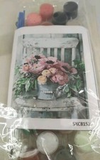Paint Works by Number Oil Painting Kit SXCB152 NEW Floral Theme 8" X 12"