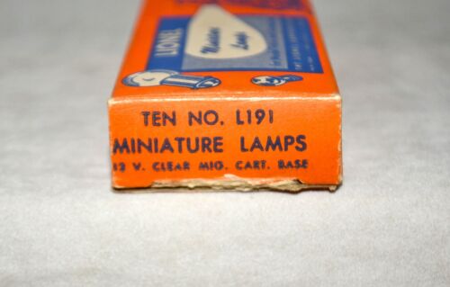 ORIGINAL EMPTY MINI-MASTER CARTON OF LIONEL L191 CLEAR LAMPS - POSTWAR - NR - Picture 3 of 4