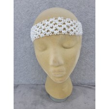 White Lace Crochet Headband Boho Girl Hair Accessory Elastic Stretch